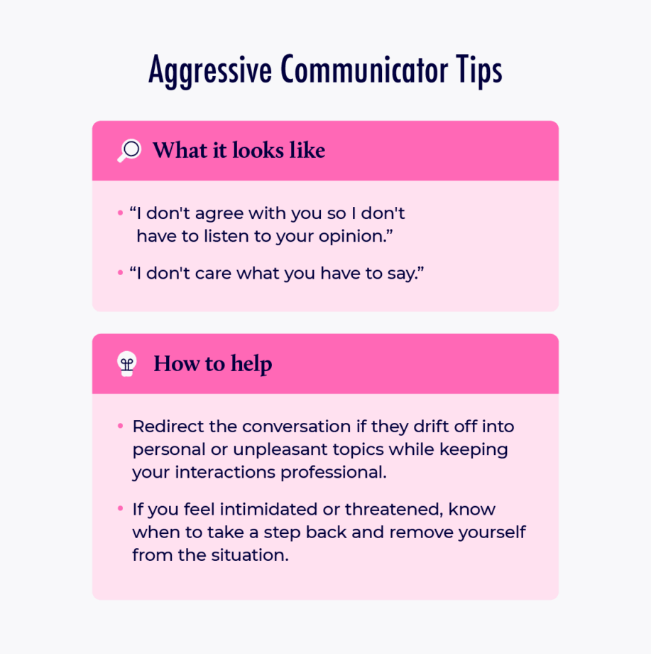 Communication styles in the workplace - aggressive communicator tips