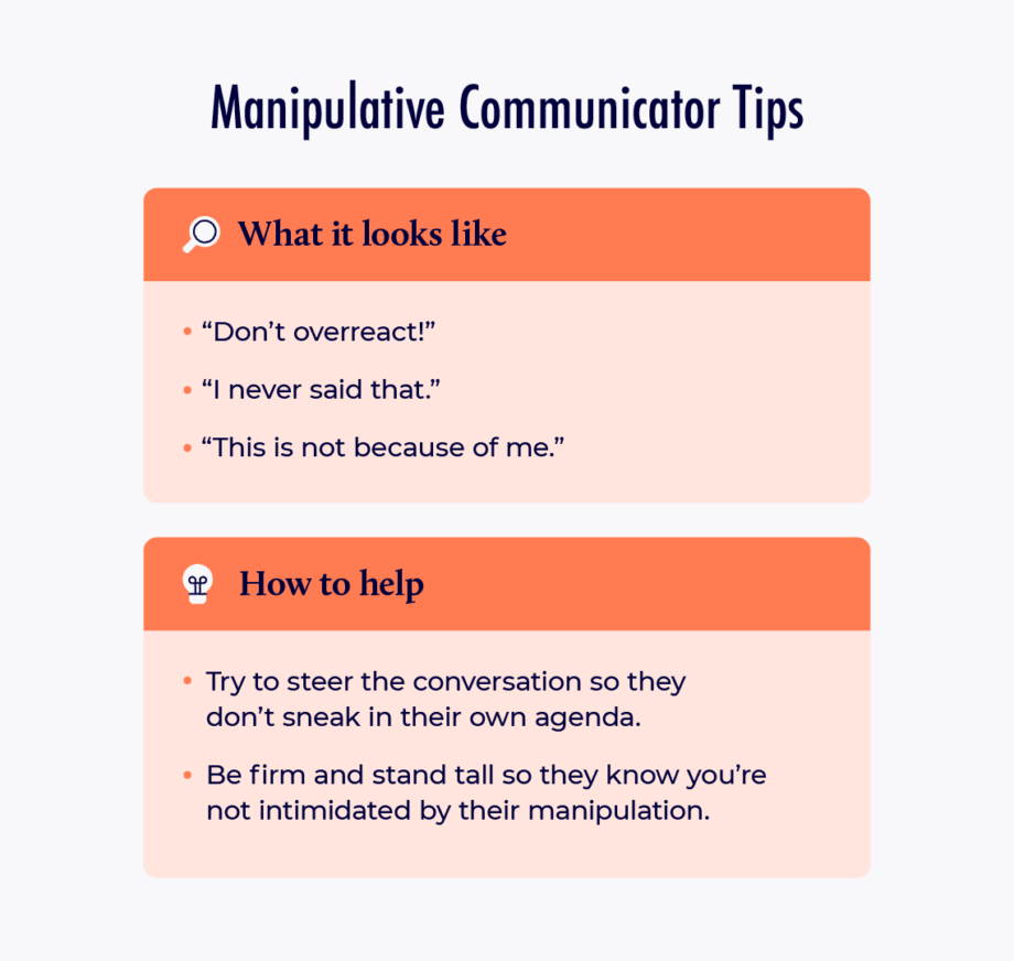 Communication styles in the workplace - manipulative communicator tips