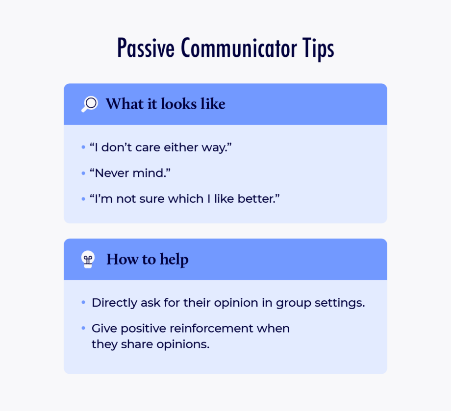 Communication styles in the workplace - passive communicator tips