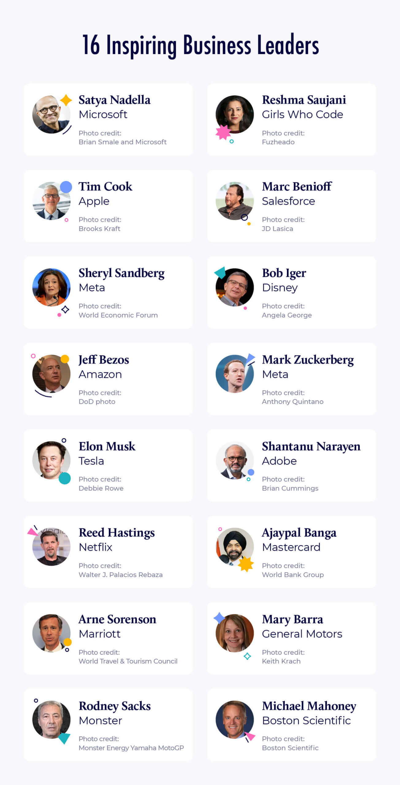 16 business leaders.