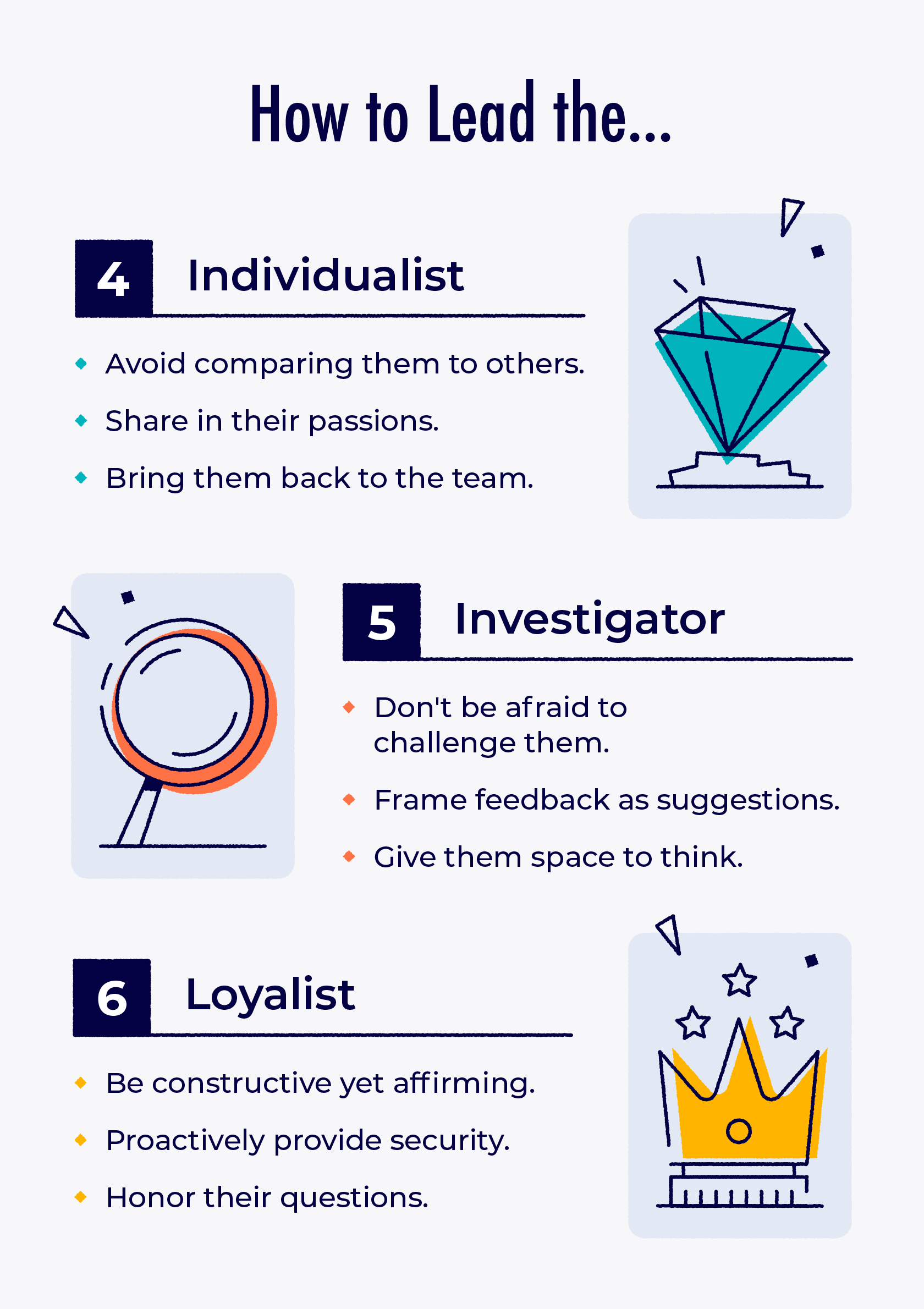 individualist-investigator-loyalist - Thomas Griffin How to lead common work personalities: Individualist, investigator, and loyalist.